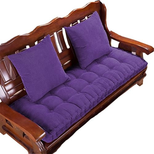 XIEMINLE Benutzerdefinierte Größe Rechteckiges Bankkissen, Bankauflage Stuhlkissen Bezug Bankkissen, 10 cm Dickes Bankpolster Sitzkissen, Bank-Sitzkissen Polsterauflage für Innenbänke (Lila)