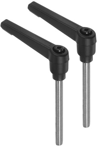 QUARKZMAN 2 Stück Klemmhebel Griff M6 x 70mm Außengewinde Schraube Edelstahl 304 mit Zinklegierung Verstellbare Handgriff Spannhebel für Werkzeugmaschinen Schweißgeräte Druckgeräte, Schwarz