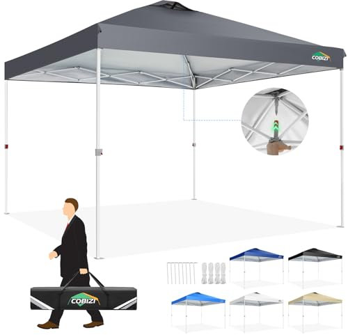COBIZI Barnum Pliant 3x3 Professionnel One Push Tonnelle de Jardin Exterieur 3x3 ImperméAble Pergola UV-Schutz Tonnelle Pliante De Reception Chapiteau avec Sac De Transport, Girs