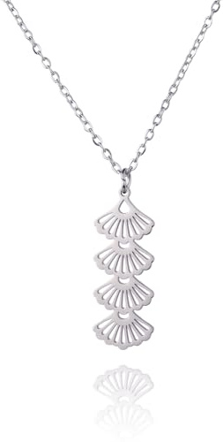 Ginkgo Biloba-Blatt-Halskette/Ohrring für Frauen, Edelstahl, schlicht, schick, mehrschichtig, Ginkgo-Blatt-Halskette/Ohrringe, Edelstahl