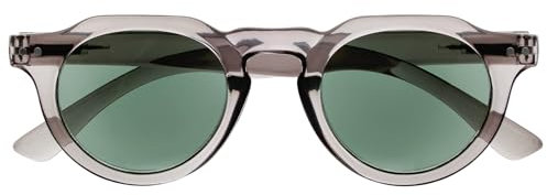 OPULIZE RIO - Sonnenlesebrille - Rahmen Oben Flach - UV400 Sonnenschutz - Grau - Damen Herren - Federscharniere - S53-7- +3.50