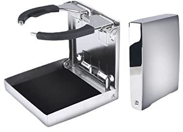 USKI Accessoires de Navigation Porte-gobelet Pliant en Acier Inoxydable Marin avec Vis Porte-gobelet À Eau Poli Miroir Porte-gobelet avec Vis, Matériel Marin