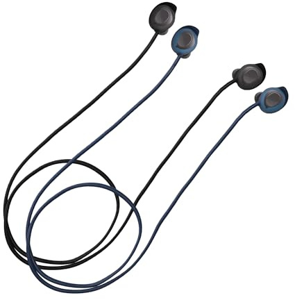 kwmobile 2X Halteband kompatibel mit Samsung Galaxy Buds FE Headphones - Kopfhörer Halter Band Strap in Dunkelblau Schwarz