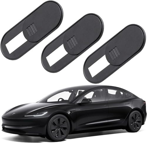 NUCNOK 3 Stück Webcam Abdeckung für Tesla Model 3 / Y,Ultra-Dünn Slider Kamera Cover Zubehör,Schutz Ihrer Privatsphäre