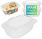 IAMI Fiambreras Reutilizables - 1000 ml - 50 Envases Reutilizables PP con Tapa Bisagra - Apto para Microondas - 19 x 14 x 6 cms - Envases para alimentos 100% Recicable - 50 Tarrinas