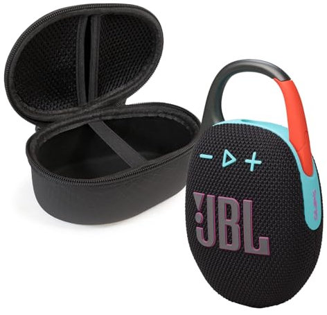 JBL Clip 5 Bluetooth Speaker and divvi! Protective Case - Black Orange