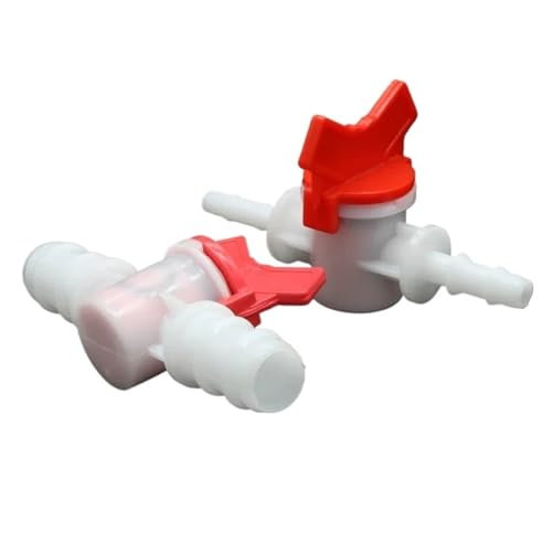 DNMBVQJB 1 Stücke 4mm 6mm 8mm 10mm 12mm 16mm 20mm 25mm PVC-Schlauchwiderhaken Zwei-Wege-Kunststoff-Kugelhahn Aquarium Garten Mikro-Bewässerungsanschluss(25-25mm)