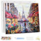MEIYUDA Peinture par Numero Adulte avec Cadre, L'amour à Paris DIY Peinture à l'huile par Numéros sur Toile Artisanat avec Pinceaux Peintures Acryliques, Decoration Maison Cadeau 40x30cm