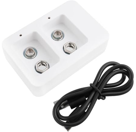 Create Idea 9V Battery Charger - Dual Slot, Quick Charging with LED Indicators for 9V Ni-MH/Ni-CD & 8.4V Li-ion Batteries