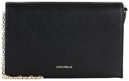 Coccinelle Leder Clutch Umhängetasche Dandy Mini Bag Noir schwarz