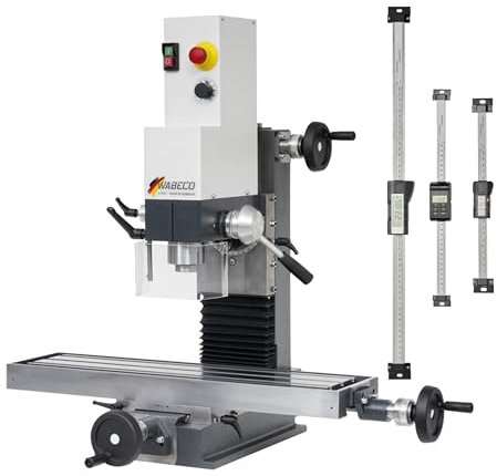WABECO Fräsmaschine F1210 mit Messsystem 1,4 kW MK2 Arbeitstisch 700x180 mm Made in Germany