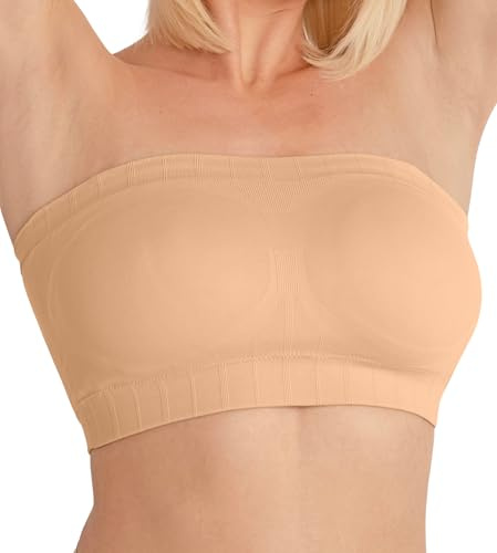 Conturve Women's Underwire Seamless Convertible Strapless Bra - Breathable Bandeau Bra With Convertible Straps