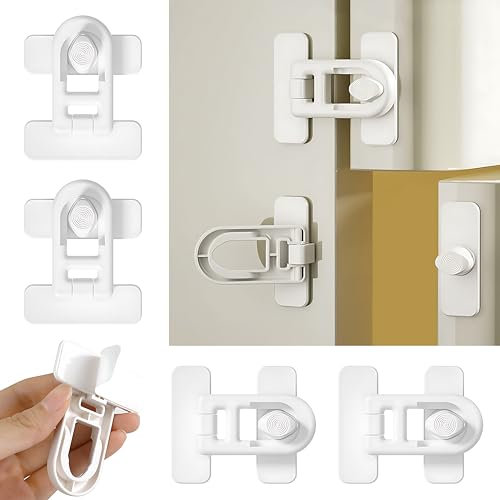 KAIYAYA 4 Stück Kindersicherung Schrank Selbstklebend Kühlschrank Schloss, Kindersicherung Schubladen Universell Kinder Kühlschrankschloss, Schranksicherung Baby für Kühlschrank Schublade Schrank Tür