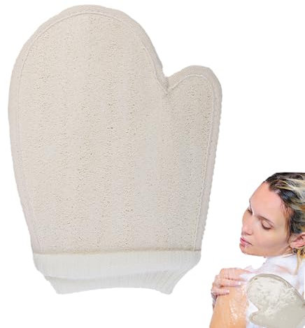 1 Stücke Peeling Luffa Handschuhe, Peelinghandschuh für Körper und Gesicht, sanfte Reinigung und Massage mit natürlichem Luffa Schwamm, Duschschwamm Körper, Peeling Handschuh für effekt
