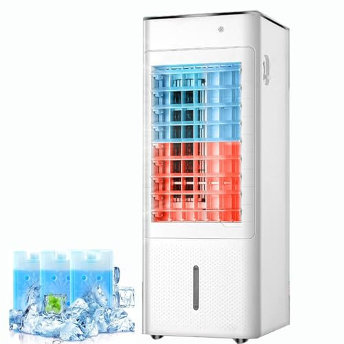 Climatiseur Portable Climatiseur Mobile Silencieux Refroidisseur d'air de 7L 4 en1 Fonction de Refroidissement Chauffage humidificateur Ventilation avec 3 Vitesses Minuterie de 12H Télécommande