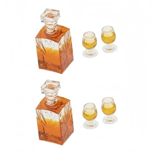 6 Pcs 1:12 Scale Dollhouse Miniature Accessories Whiskey Wine Bottle Bar Model Convenient and Nice Dollhouse Decor