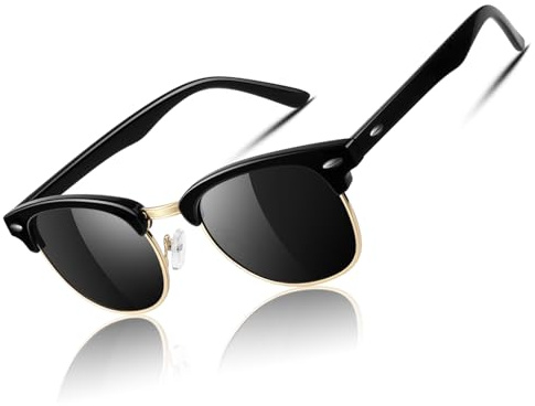 CGID Sonnenbrille Herren Damen Retro Polarisiert Vintage Halbrahmen UV400 Schutz