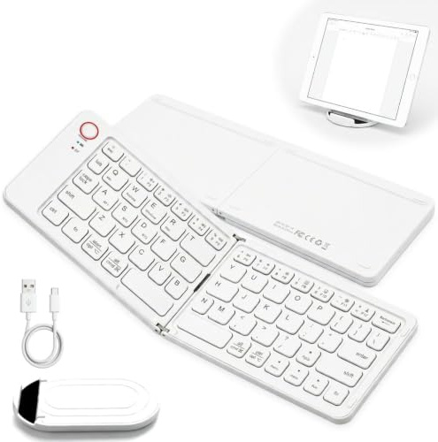 Syluxa Clavier Bluetooth Pliable Silencieux | Clavier pliable ultra-portable. Connexion Bluetooth multi-appareils, frappe silencieuse et rechargeable.