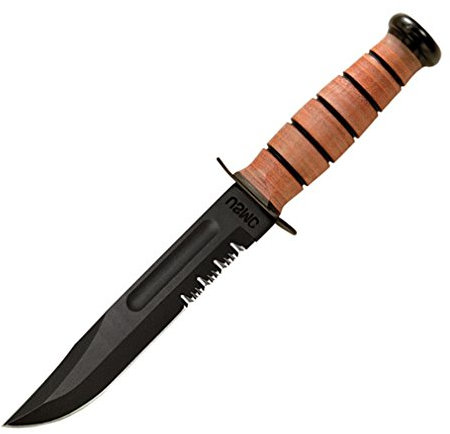 KA-BAR Unisex – Erwachsene KaBar Kampfmesser Serrated, Silber, one Size