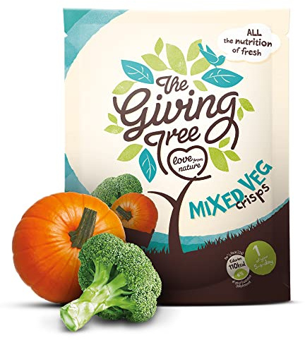 The Giving Tree Vacuum Fried Veggie Crisps - Vegan, Gluten Free Nutritional Crisps (Mixed Vegetables, 22g (Pack of 6))