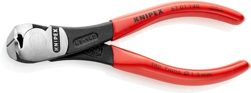Knipex Tronchese per Meccanica con Tagliente Frontale - Tipo Forte Bonderizzata Nera, Rivestiti in Resina Sintetica 140 Mm 67 01 140