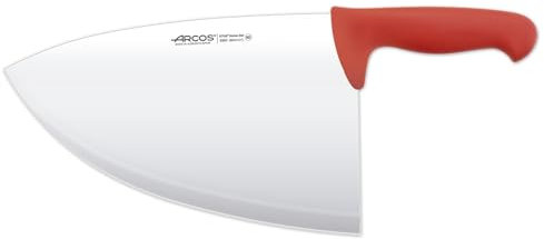 Arcos Cuchillo Carnicero Cleaver - Cuchillo Carnicero - Hoja Acero Inoxidable 11 - Mango Polipropileno - Plateado -istema Identificación Color - Resistente y Higiénico -erie 2900 - Color Rojo