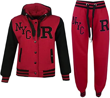 A2Z 4 Kids Unisex Girls Boys Baseball Tracksuit R Fashion Fox - T.S Baseball NYC Cerise 5-6