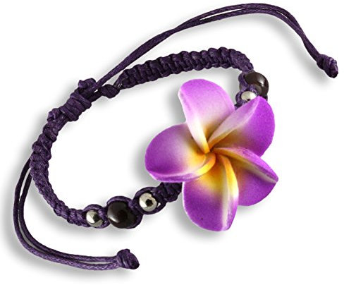 Island Piercings Frangipani Blüten Armband Shamballa längenverstellbar B159