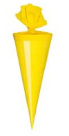 Bastel Schultüte/Länge: 35cm / rund/Farbe: glanzlackiert gelb