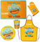 Topfhandschuh - Hot Dogs/Hot & Fresh - incl. Name - mit extra Langen Schaft/Grillhandschuhe - Topfhandschuhe - 100% Baumwolle/Leinen - Retro Vintag..