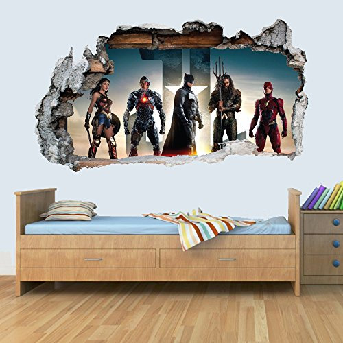 GNG DC Heroes Vinyl Smashed Wandkunst Aufkleber Aufkleber Schlafzimmer Jungen MädChen 3D M