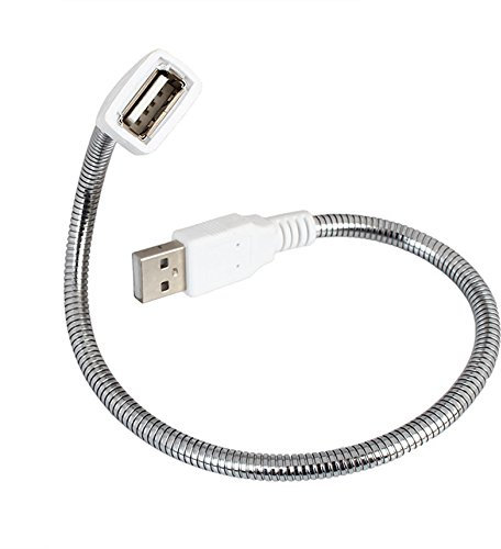 Cavo USB flessibile da maschio a femmina, lunghezza 30 cm, supporto a collo d'oca, cavo corto di alimentazione