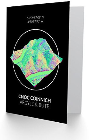 Wee Blue Coo Cnoc Coinnich Mountain Topography Scotland Greetings Card