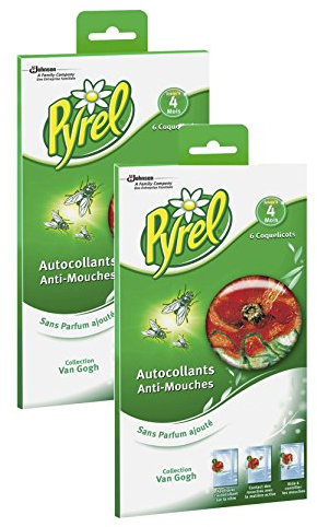 PYREL Lot de 12 Stickers (2 boites de 6 Stickers) anti-mouches simple et efficace
