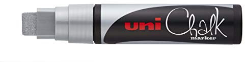 Uni-Ball 186611 - Fenster- & Kreidemarker UNI CHALK PWE-17K 15 mm, mit breiter Keilspitze, silber
