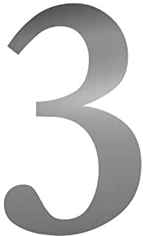 Zahlen-Aufkleber Nr. 3 in silber I Höhe 30 cm I selbstklebende Haus-Nummer, Ziffer zum Aufkleben für Außen, Briefkasten, Tür I wetterfest I kfz_481_3