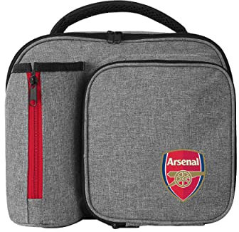 FOCO Arsenal F.C. Grey Lunch Bag with Food-Safe Easy Clean Lining and Bottle Holder