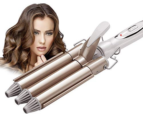 MENQANG Fer à boucler onduler, 3 Barils Fer à Onduler Fer à onduler Grandes Bigoudis pour Cheveux Long/Courts pour Femme Diamètre 22mm