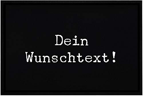 MoonWorks® personalisierte Fußmatte mit Wunschtext eigener Text personalisierbares Geschenk rutschfest & waschbar weiß 60x40cm