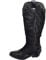 Stivali Donna camperos Texani Stile Western Nero Fantasia Astratta Pelle su camoscio Tinta Unita sopra Ginocchio Zip (39 EU)
