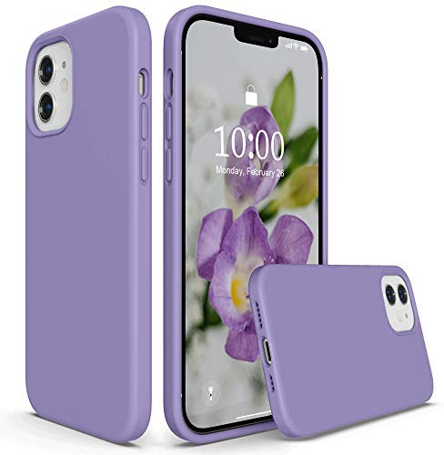 SURPHY Case Compatible with iPhone 12, iPhone 12 Pro Case, Liquid Silicone Gel Rubber Full Body Protection Shockproof Case for iPhone 12/12 Pro 6.1 Inch 2020 (Paars)