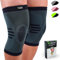 2 Stück Kniebandage für Herren & Damen - Kompression Kniestütze Sport für Knieschmerzen - Kniebandage für Arthrose & Meniskus - Atmungsaktiv & Rutschfest (XL, Schwarz)