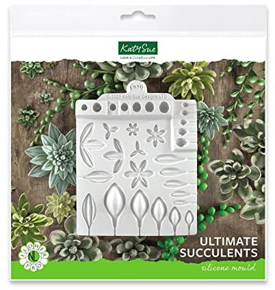 Flower Pro Ultimate Succulents Silicone Mould for Cake Decorating & Crafts by Katy Sue. Makes Fondant & Clay Succulent Flowers & Leaves from Katy Sue Moulds for Cake Decorating & Moulds for Clay