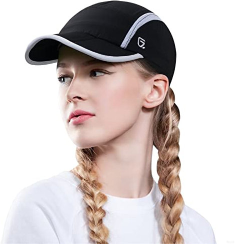 GADIEMKENSD Foldable Tech Running Hat for Women Cooling Ponytail Hats Light Quick Dry Baseball Caps Ultra-Thin Unstructured Gorras para Mujer Fitted for Beach Tennis Travel Hiking Golf Black