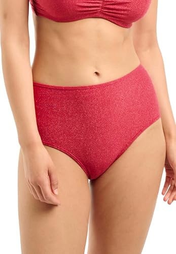 SANS COMPLEXE REFLET_68QAH72 Maillot de Bain, Culotte Taille Haute, Cerise, 50/52 Femme