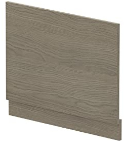 nuie MPD2511 Modern Bathroom Straight Bath End Panel and Plinth, 560 x 680 x 36mm, Solace Oak Woodgrain