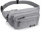HNOOM Bauchtasche mit Regenhülle Gürteltasche Hüfttasche für Herren und Damen Groß Nylon Fanny Pack mit 5 Reißverschlusstaschen für Outdoor Reisen Sport Wandern Joggen Hundespaziergänge (Grau)