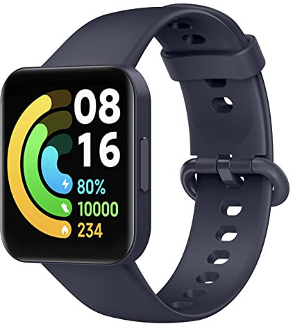 MoKo Bracelet Compatible avec Redmi Watch 2 Lite/Xiaomi Poco Watch, Bracelet de Montre de Remplacement Réglable en Silicone Souple, Bleu Nuit