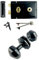 Rim Lock and Cast Iron Door Knobs Ball Oval Octagonal Black Traditional Cottage Set (Octagonal Handle) - 50mm Dia x 135mm