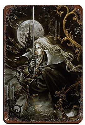 Castlevania Symphony of The Night Game Blechschild Vintage Metall Pub Club Cafe Bar Home Wandkunst Dekoration Poster Retro 20 x 30 cm